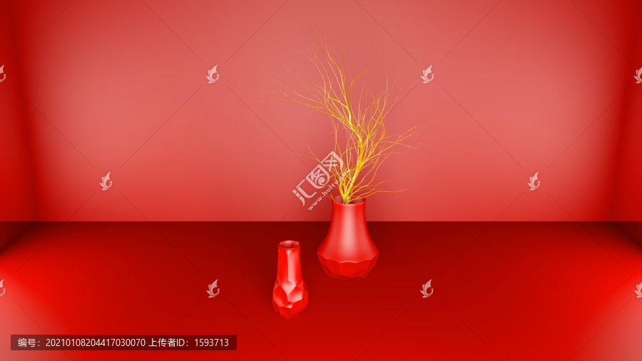 C4D春節(jié)新年3D花瓶