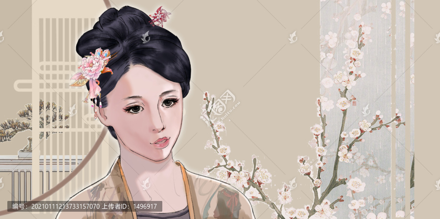 古風(fēng)女頭分層文件