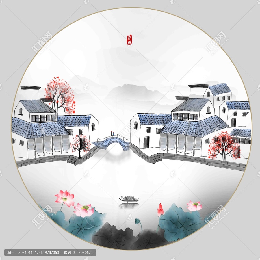意境水墨江南掛畫