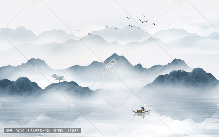 意境水墨山水畫