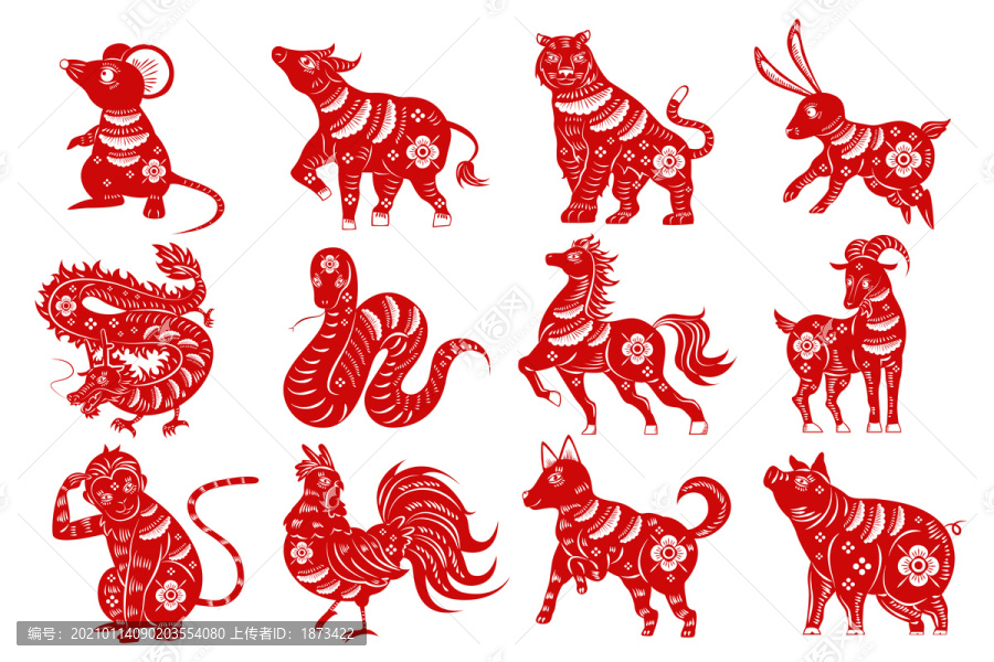 十二生肖創(chuàng)意設計插圖