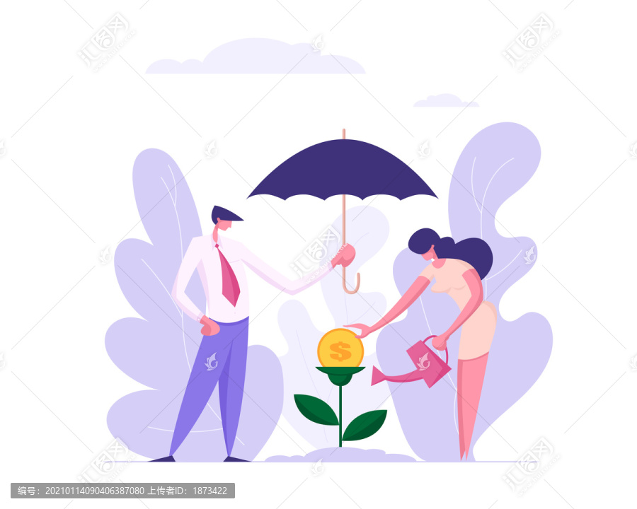 成功投資概念扁平插圖