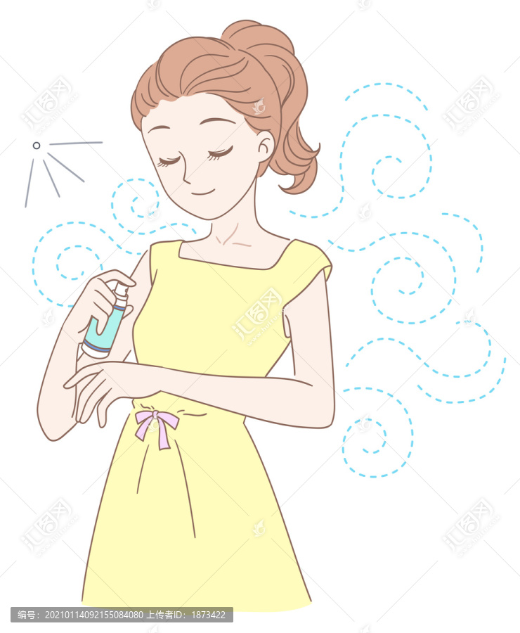 女孩噴霧保護(hù)插圖