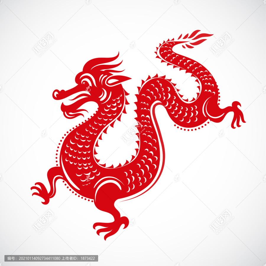 傳統(tǒng)中國龍剪紙風(fēng)素材