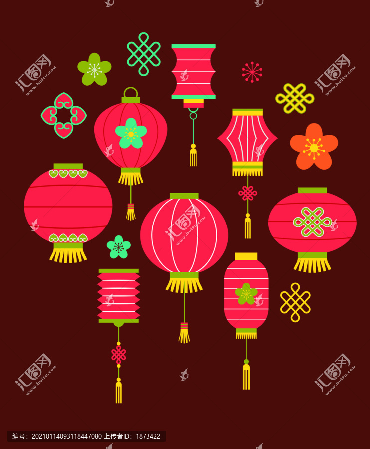 中国新年红灯笼喜气贺图