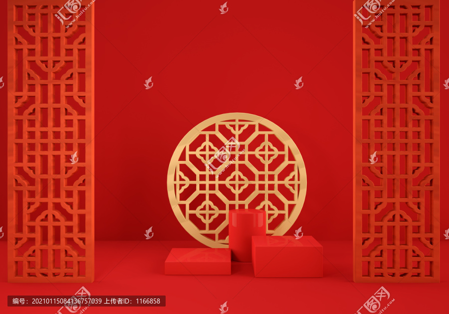 中國風古典背景立體場景