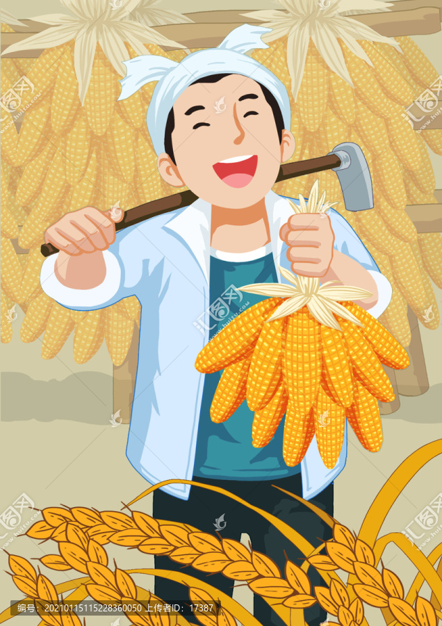 玉米包裝插畫