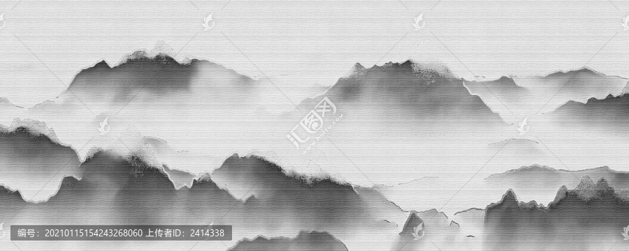 新中式山水壁畫