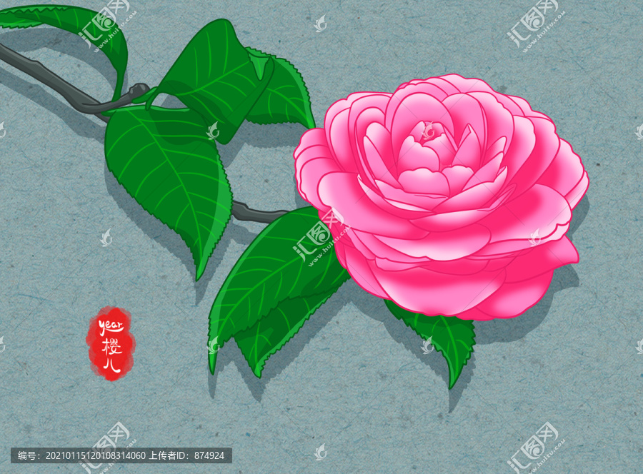 手繪茶花