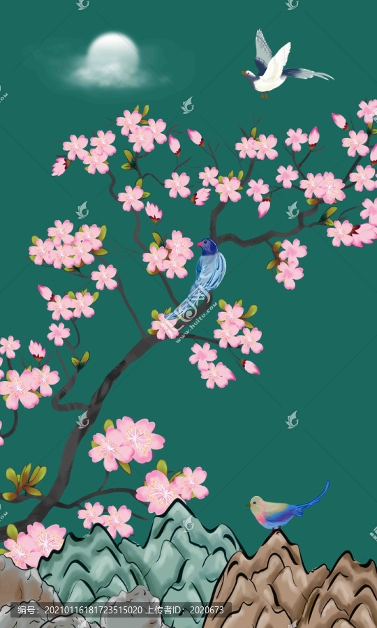 工筆花鳥掛畫