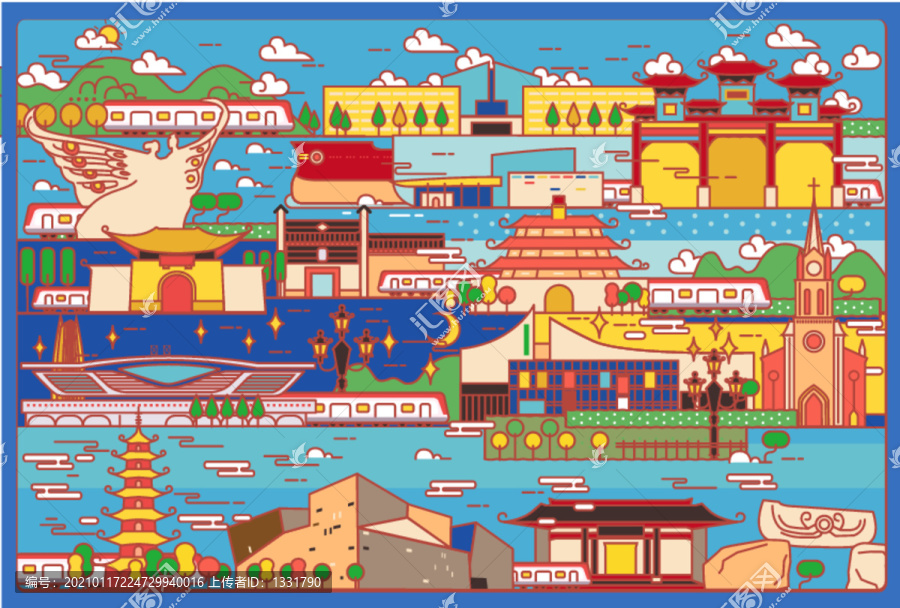 寧波城市插畫