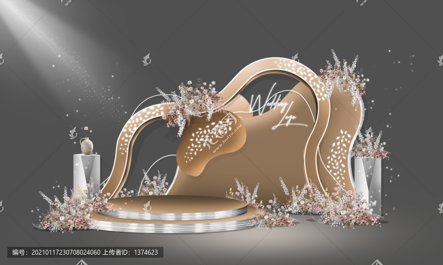 淡香檳金婚禮背景