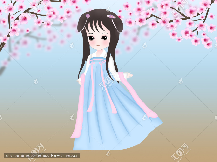 穿漢服的女孩
