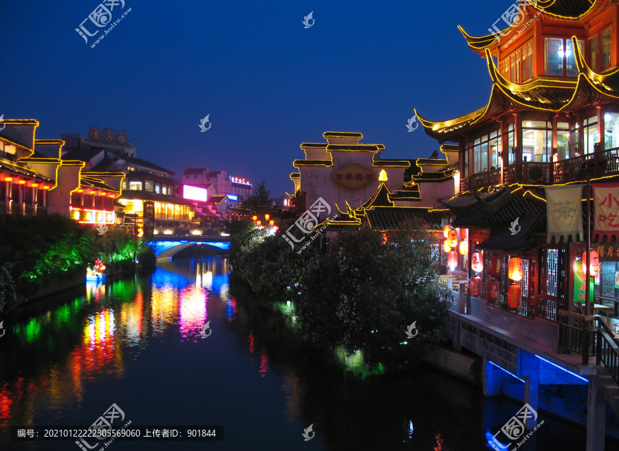 江苏南京夫子庙秦淮风光带夜景