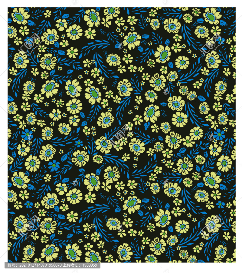 矢量線稿小碎花服裝花型