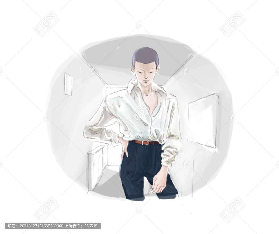 莫蘭迪色女孩插畫設(shè)計素材