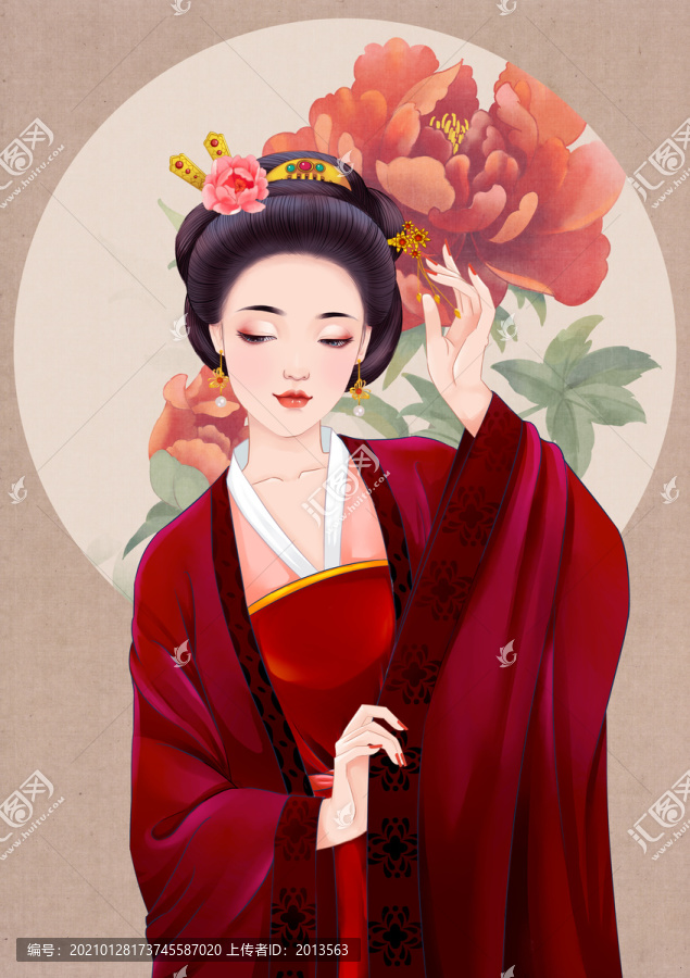 大唐美人插畫
