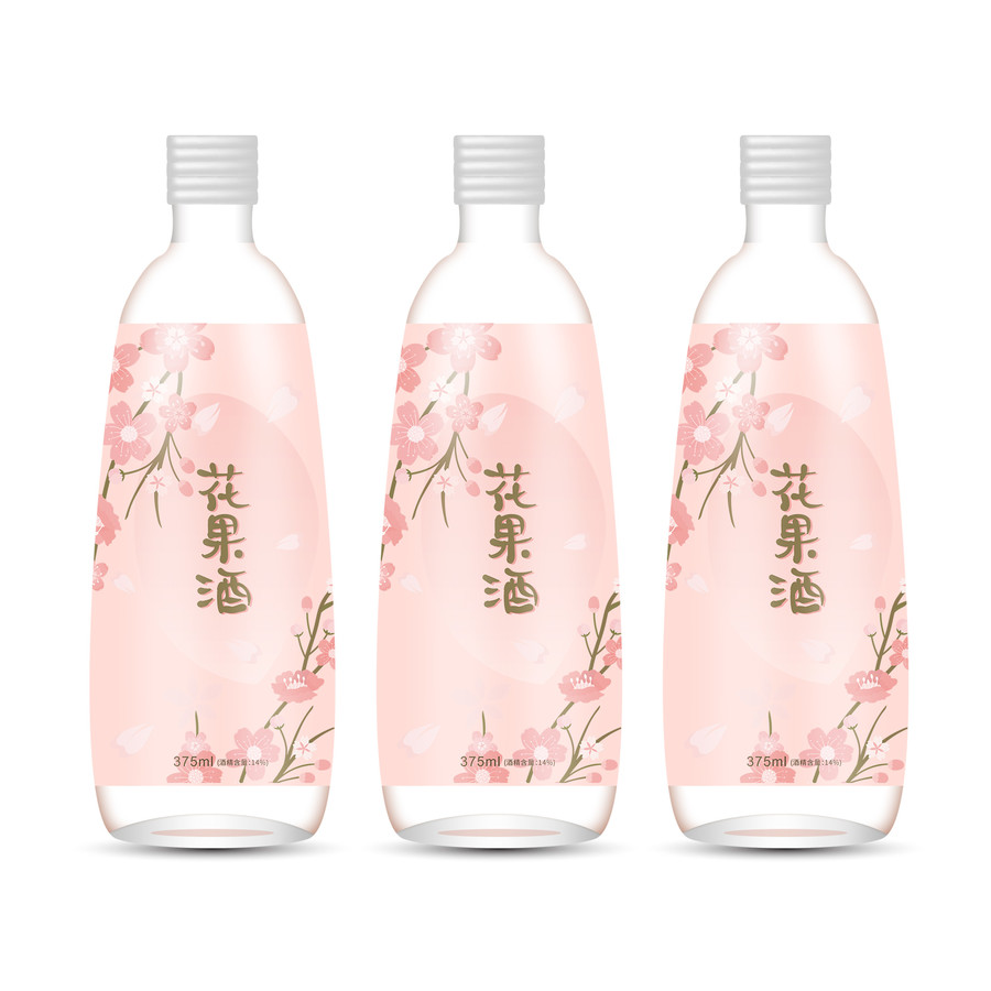 花果酒瓶標(biāo)貼