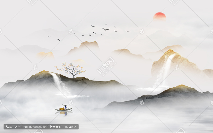 意境水墨山水畫