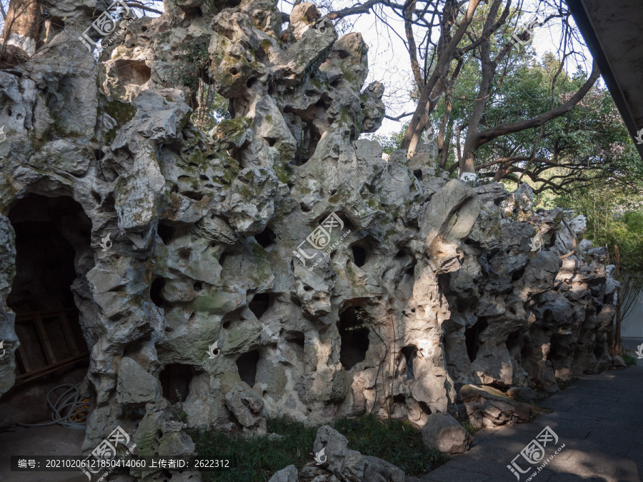 杭州历史建筑乐墅主楼后假山