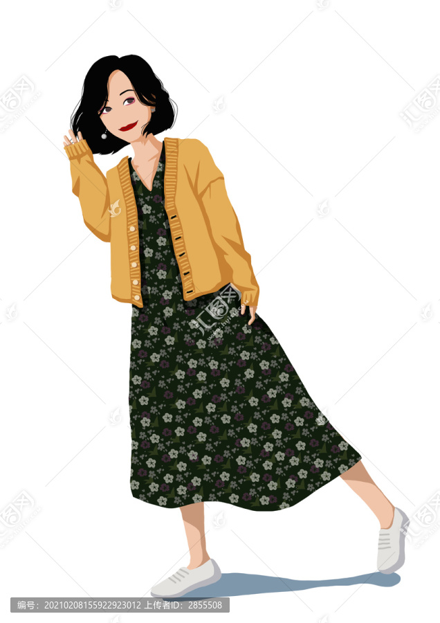 手繪卡通插畫(huà)簡(jiǎn)約人物