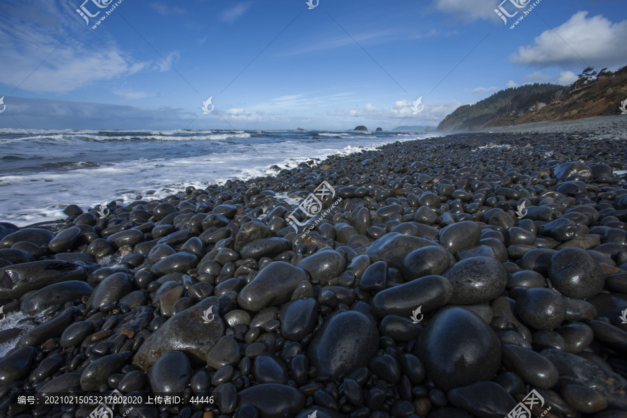 太平洋沿岸卵石海滩