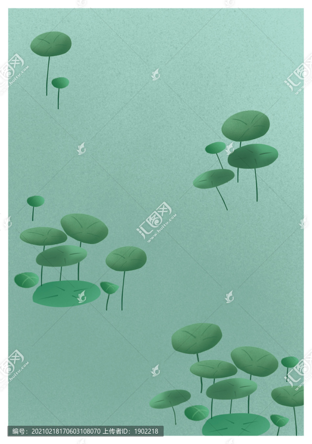 荷塘插畫