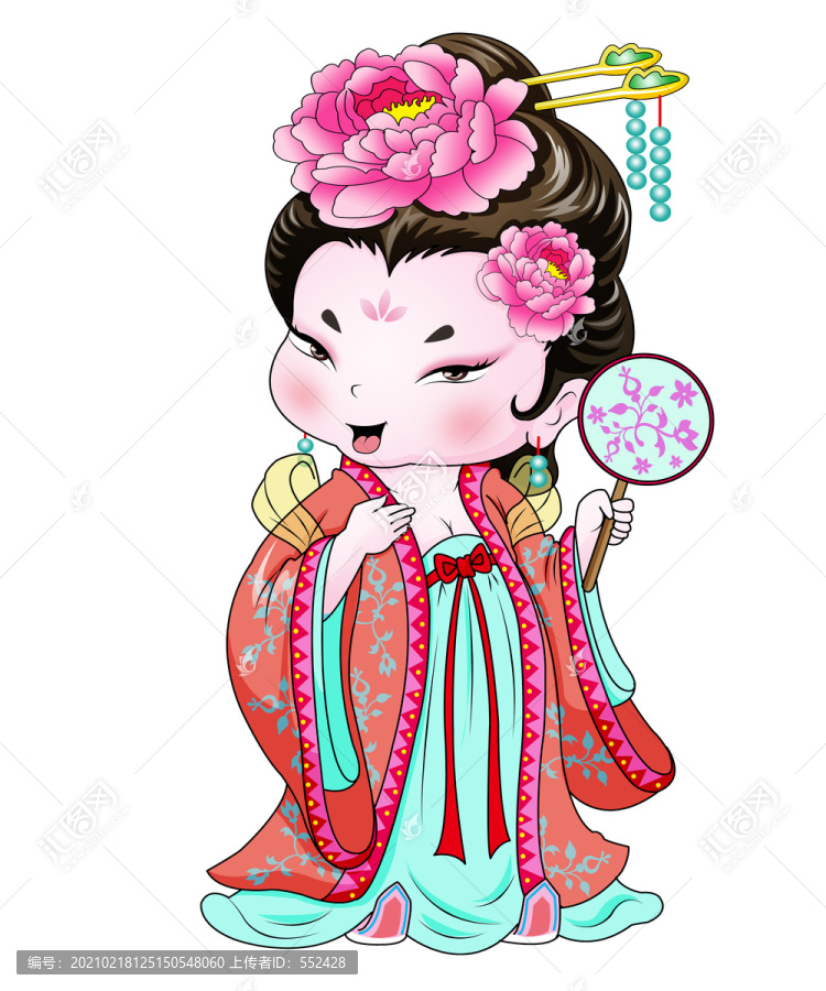 唐宮貴婦卡通素材