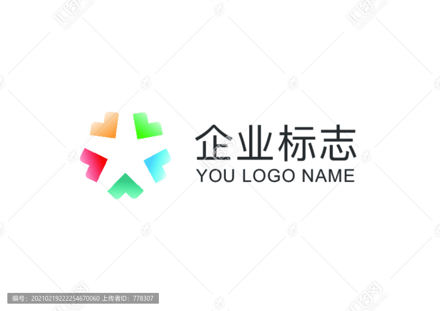 彩色五角星logo