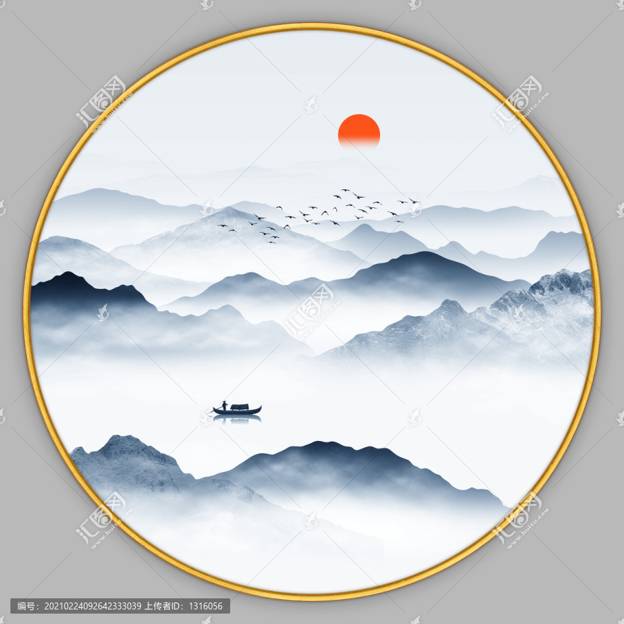 圓形山水畫