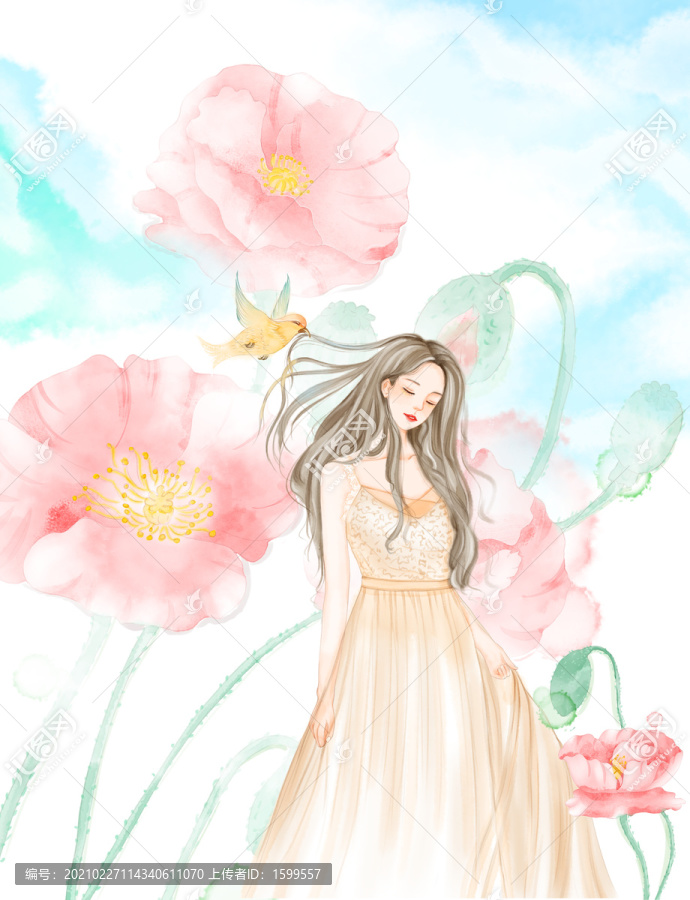 唯美少女手繪