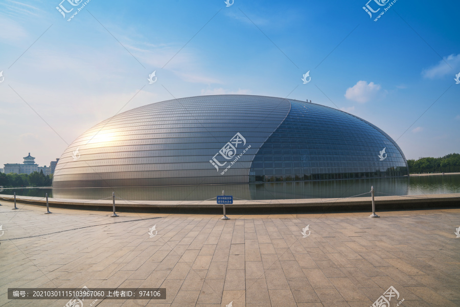 首都北京大剧院建筑外观和广场