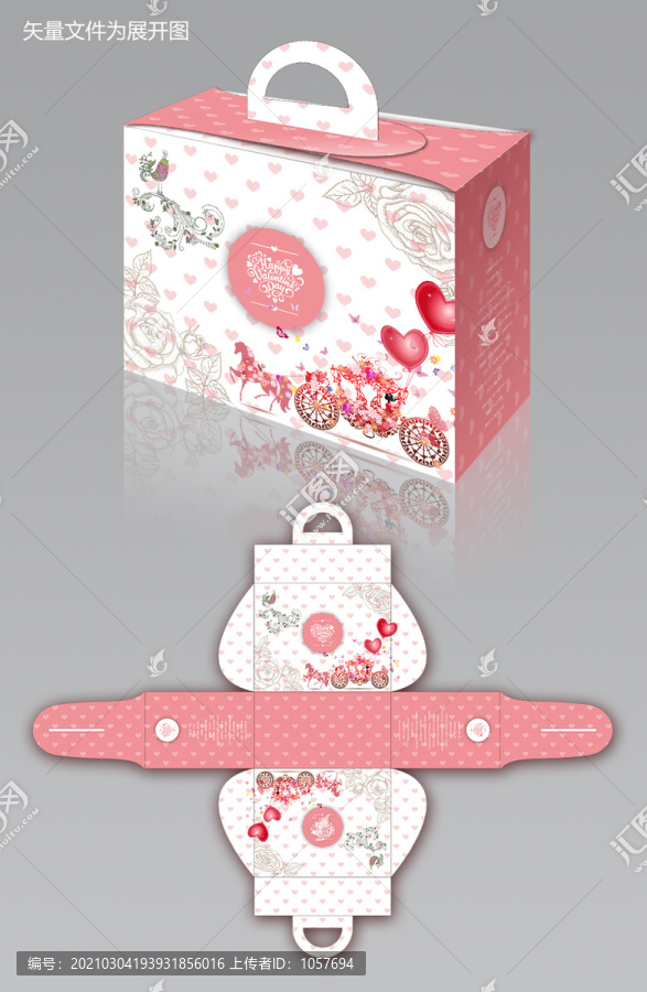 生日蛋糕包裝盒一體盒展開(kāi)圖