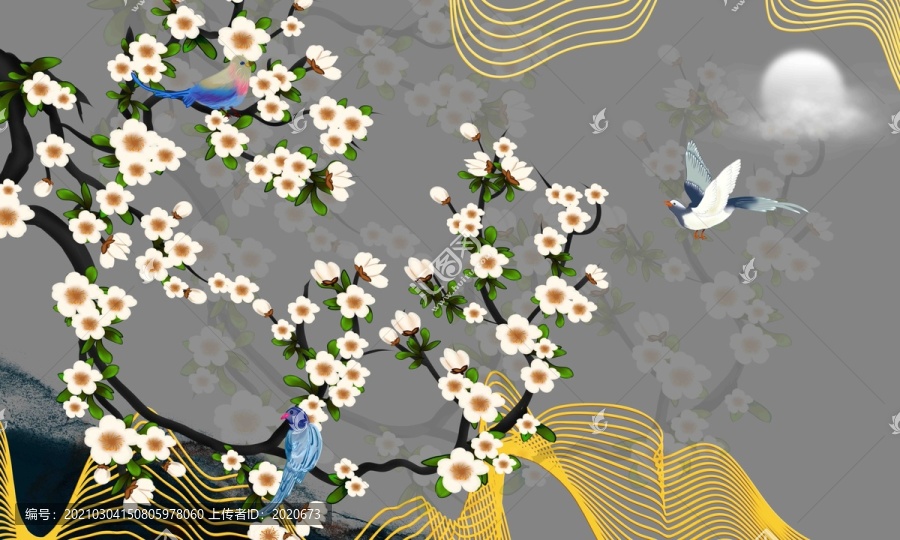 花鳥背景墻