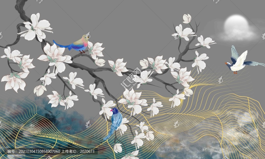 花鳥背景墻