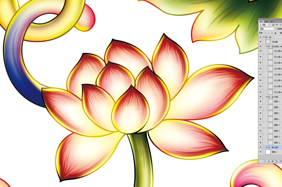 粉彩四方連續(xù)