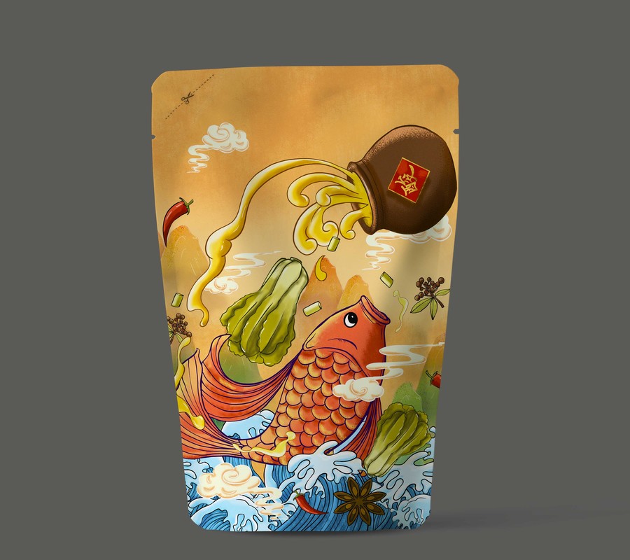 酸菜魚(yú)包裝插畫(huà)
