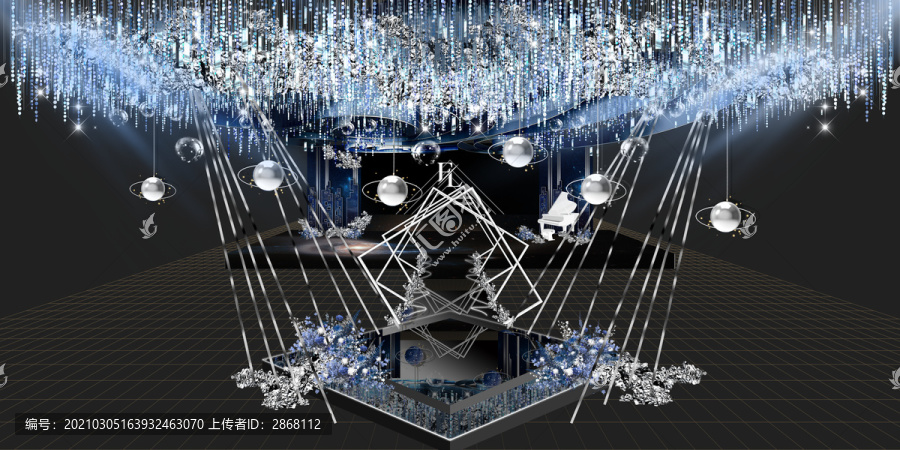 星空婚禮儀式區(qū)與舞臺效果圖