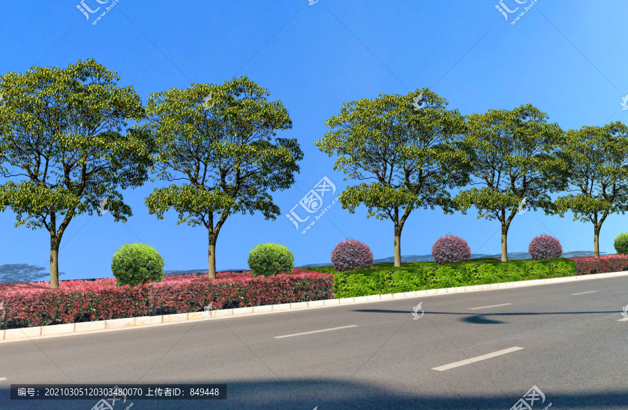 道路綠化景觀效果圖