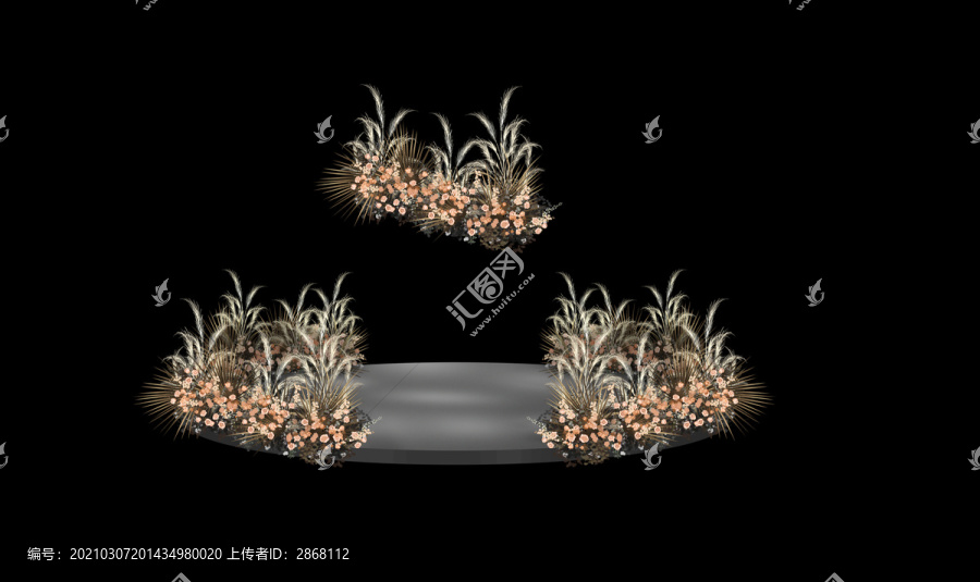 秋色婚禮手繪花藝PS分層