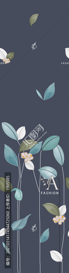 線描花卉植物