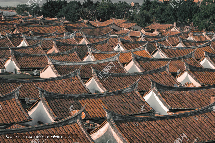 漳州埭美村中国传统古民居屋顶