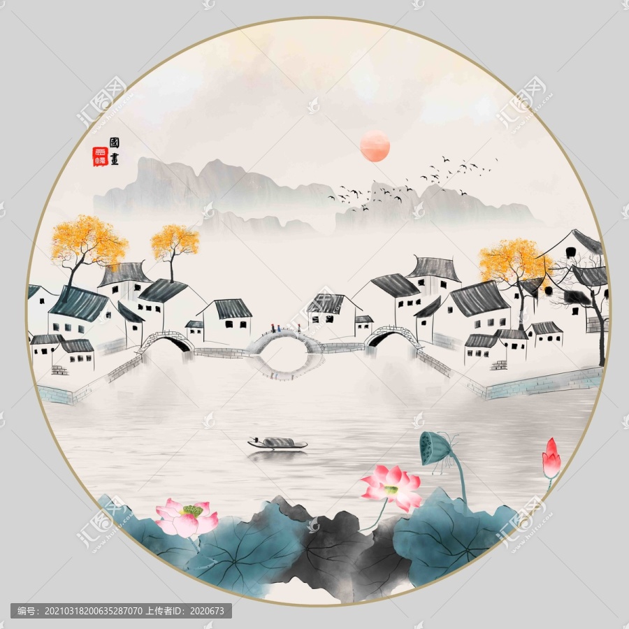 水墨江南裝飾畫