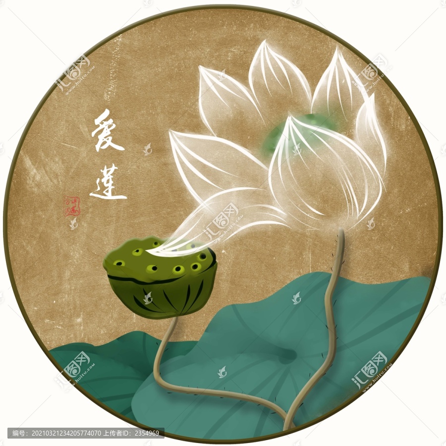 禪意水墨荷花手繪荷花裝飾畫