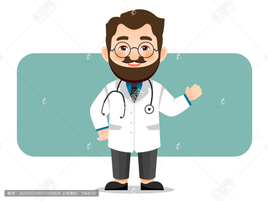 卡通矢量醫(yī)生人物插畫