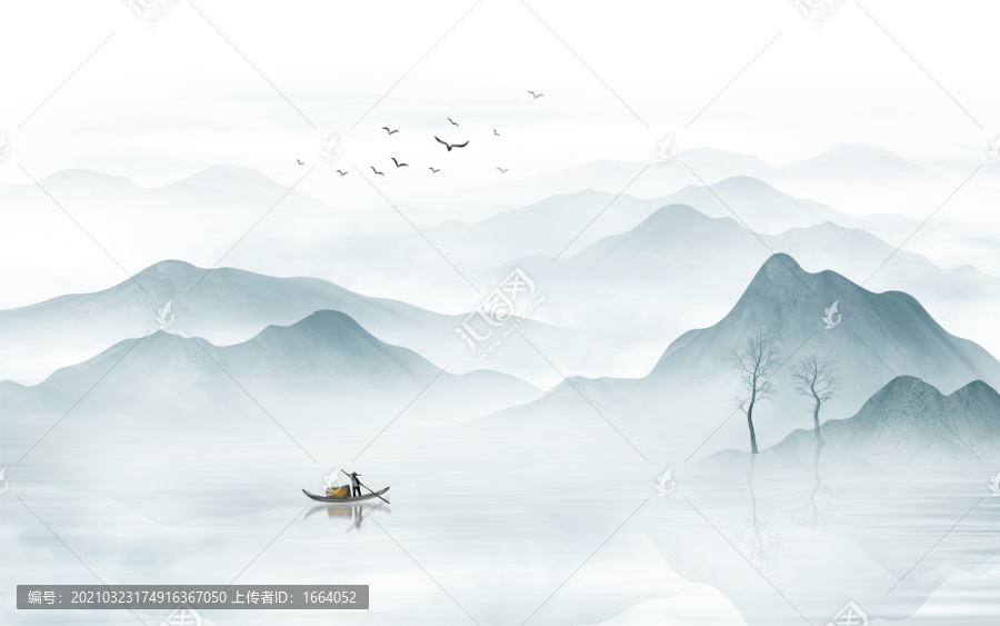 意境水墨山水畫
