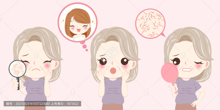 女人衰老創(chuàng)意設(shè)計(jì)插圖