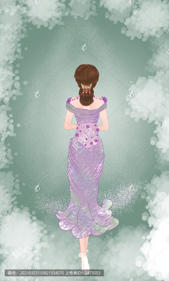 美女背影