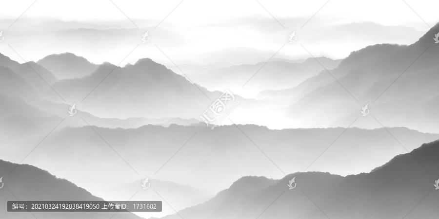 水墨山