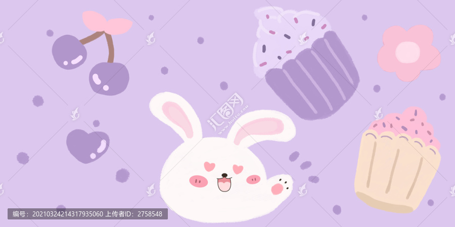 小白兔桌面貼紙